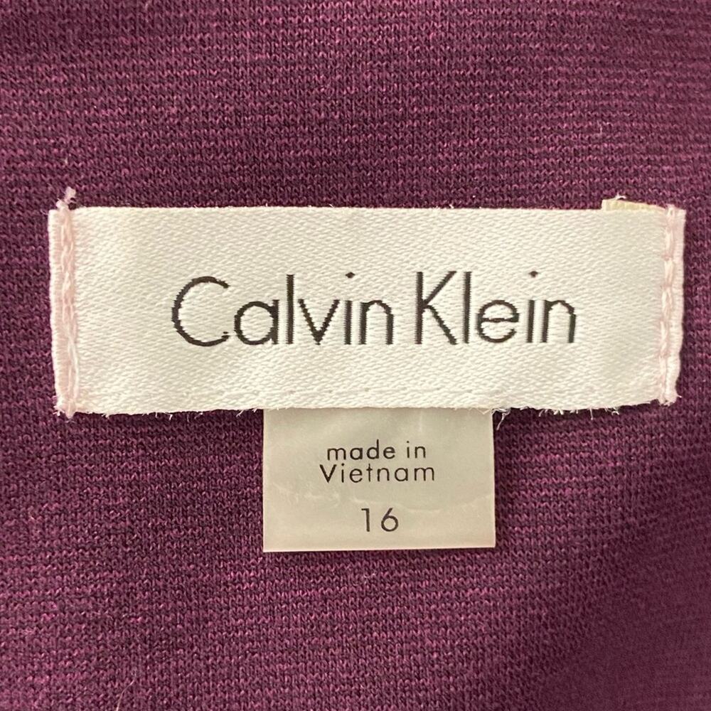 Calvin Klein A-Line Pleated Sleeveless Dress In Plum Women’s Size 16 - Picture 5 of 6